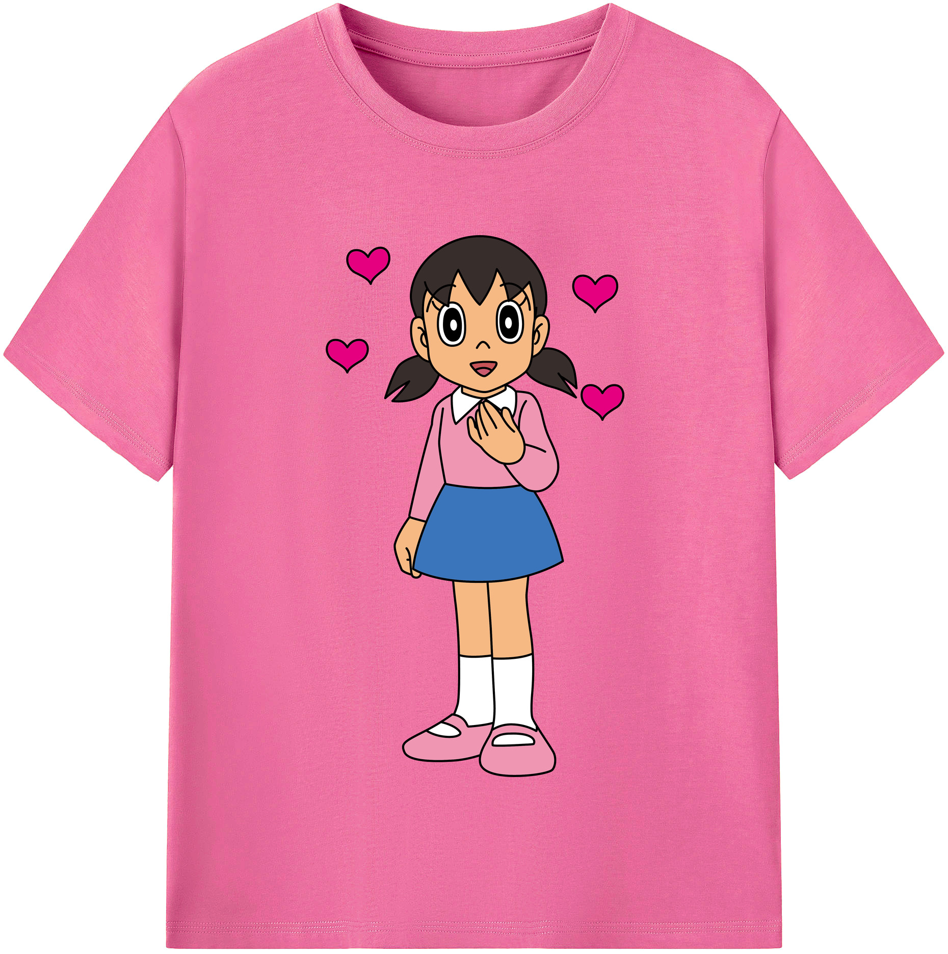 （画像用） ドラえもん みなもと しずか Doraemon Shizuka Minamoto レディースカジュアルプリントTシャツ（綿100％）